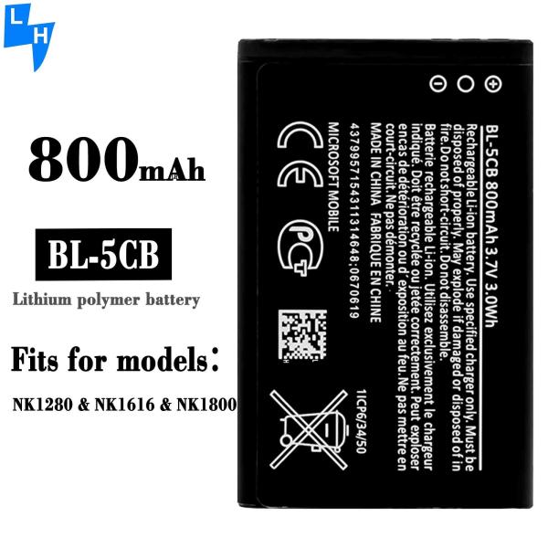 500 PCS MOQ Bateria BL-5C para Nokia 105 BL-5CB Original recarregável