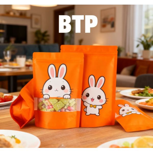 Custom Logo Printed Aluminum-Plated Zipper Mylar Pouch Stand-Up Window and Zipper Resealable and Smell Proof for Sugar Storage