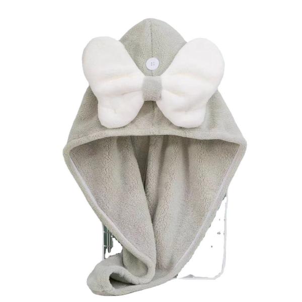 Superfine Fibra Cute Bow Cap de cabelo seco para todas as idades Rápido absorvente Ladies Hair Towel