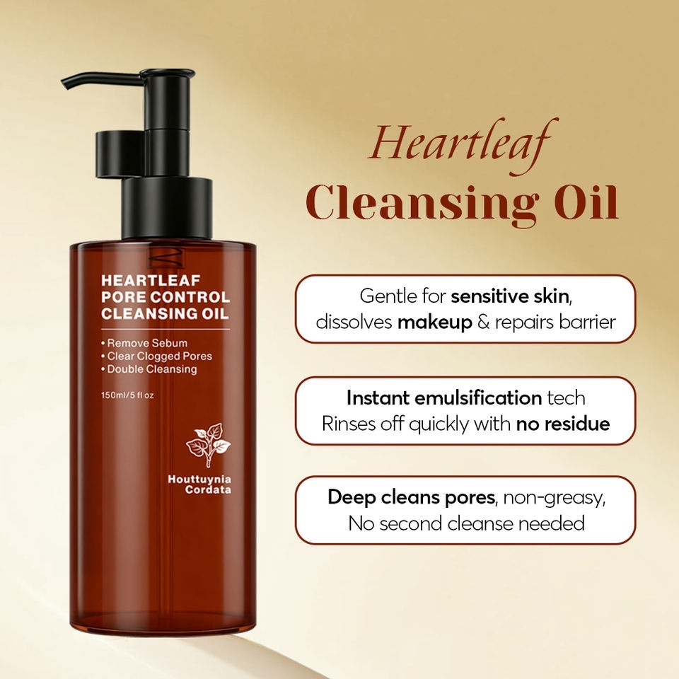 OEM ODM Korean Natural Leaf Deep Cleansing Facial Cleanser Makeup Remover, Suitable for Acne-Prone Skin