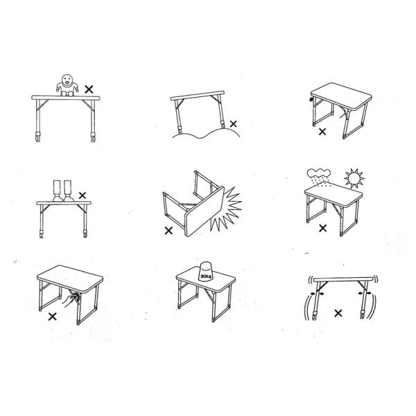 Height Adjustable Polywood Garden Table Aluminum Patio Dining Table