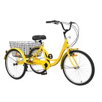 Petit vélo à 3 roues de 24 pouces pour adultes à pédales tricycle à propulsion humaine