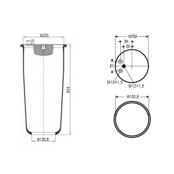 Езда воздуха тележки системы подвеса скачет НА ЧЕЛОВЕК 81.43601.0151/Контитеч 4882Н1П01