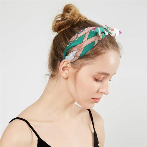 GLH009 Leopard-print rabbit ears knotting wide band girls fabric headbands outerwear hair clip headband accessories