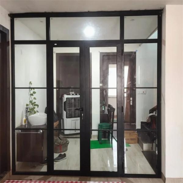 Minimalist Design Waterproof Aluminum Alloy Casement Doors For Swing Opening Method