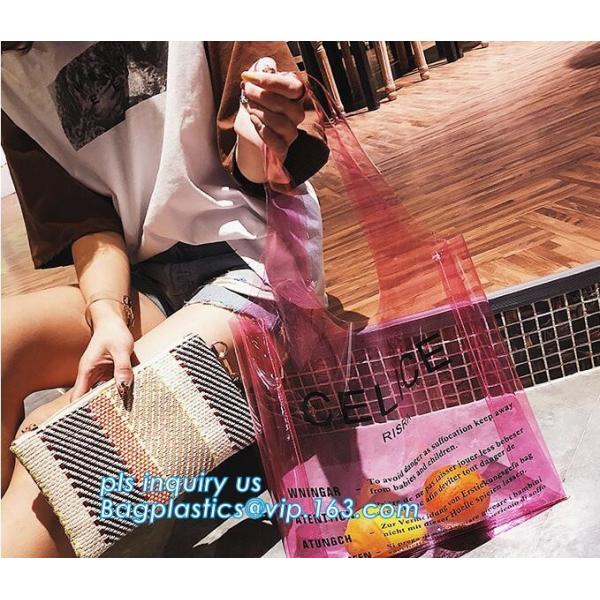 top pvc handle bag, Beach Tote waterpoof Bag Pvc Handle Bags, biodegradable PVC shopping bags die cut handle bag with lo
