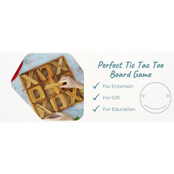 Wooden XOXO Tic Tac Toe Board Game Ideal for Outdoor Decor and Men's Entertainment