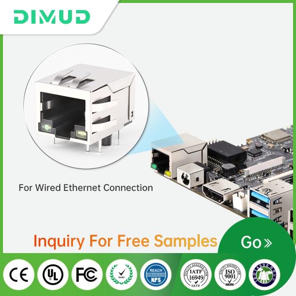 Shielded Cat6 RJ45 Female Jack 6u Gold Plating Side Entry