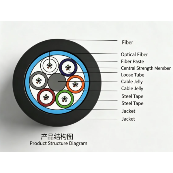 GYTS Type Non Self Supporting Aerial Fibre Optic Cable Outdoor Fibre Optic Cable