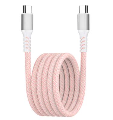 Magnetic Type  C To Type C 60W / 100W  Nylon Braided Data Cable Iphone Charger Cable