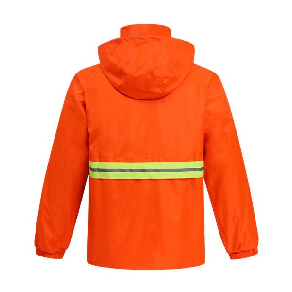 Unisex Reflective Safety Rainwear Zipper Closure Hi Vis Rain Wear