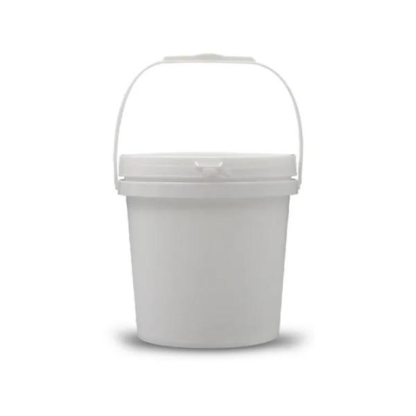 Versatile White Plastic Bucket With Stackable Design Food Storage Buckets