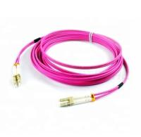 3.0mm DX milímetro 50/125 OM4 LC ao revestimento exterior do ROSA LSZH do cabo de remendo da fibra óptica do LC