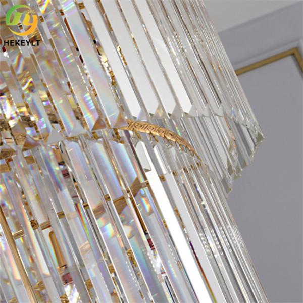 Estilo de lujo clásico claro de Crystal Led Modern Pendant Light de la escalera K9