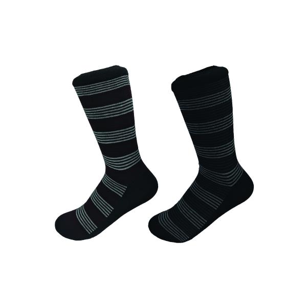 Black Stripes Diabetic Compression Socks , Snagging Resistance Diabetic Socks For Men