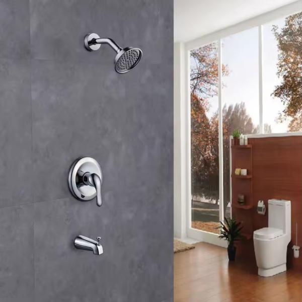 Easy Installation Lizhen-Hwa.Con Brass Valve with Diverter Tub Spout Shower Faucet Set