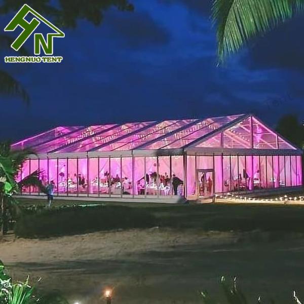 25x35m Clear Roof Glass Marquee Tent With Side Wall Outdoor Wedding Party Reception