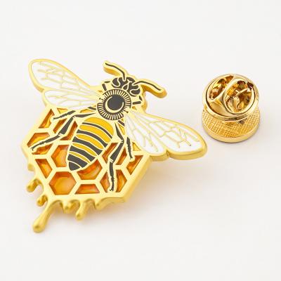 6 Color Print Method Enamel Pins Enamel Bee Pin Metal Badges Custom Metal Pin for Clothing