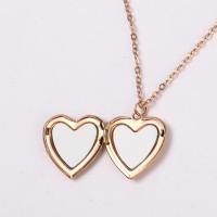 Valentine's Day Stainless Steel Jewelry Memory Picture Love Heart Locket Pendant Sublimation Photo Locket Necklace