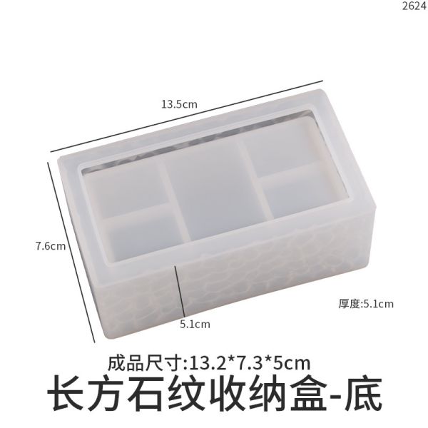 DIY Resin Diamond Storage Box Mould Rectangular Oval Hexagonal Stackable Storage Jar Silicone Mold