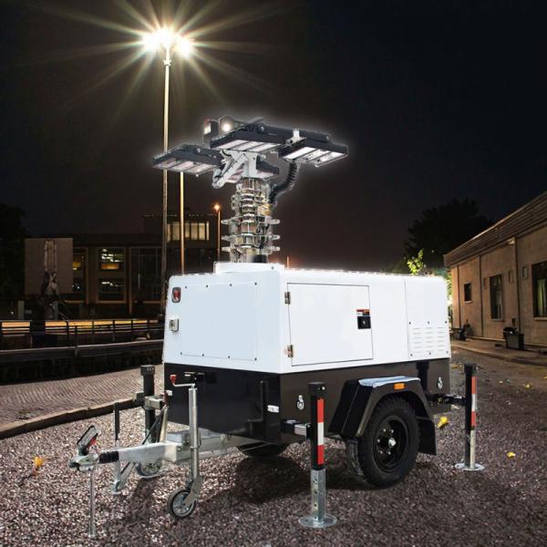 Construction Light Towers Luminous Flux 300000 LM LED Diesel Light Tower Trailer Mounted Light Towers