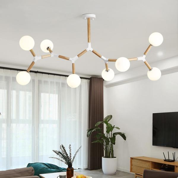 Creative Wooden Chandelier with glass bubble chandelier Sptnik Spider Chandelier(WH-MI-214)