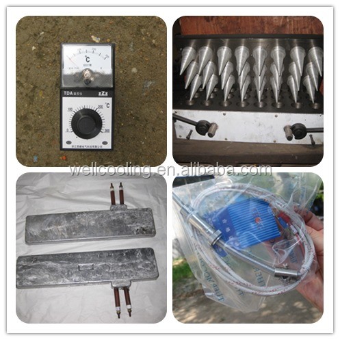 Manual Operated Ice Cream Waffle Pizza Cone Machine 4 Heads Ice Cream Taper Egg Roll Machine