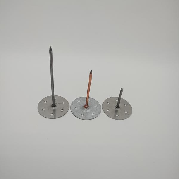 Galvanized Metal Insulation Stick Pin Adhesive Fixing Fire Resistant Anchor With Holes