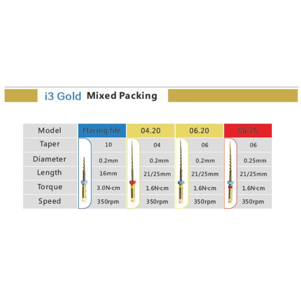 Denjoy Dental i3 Gold root canal instrument niti rotating endo rotary files