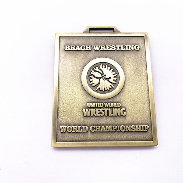3D Double Sided Custom Metal Medals , Copper Plated Antique Gold Medal