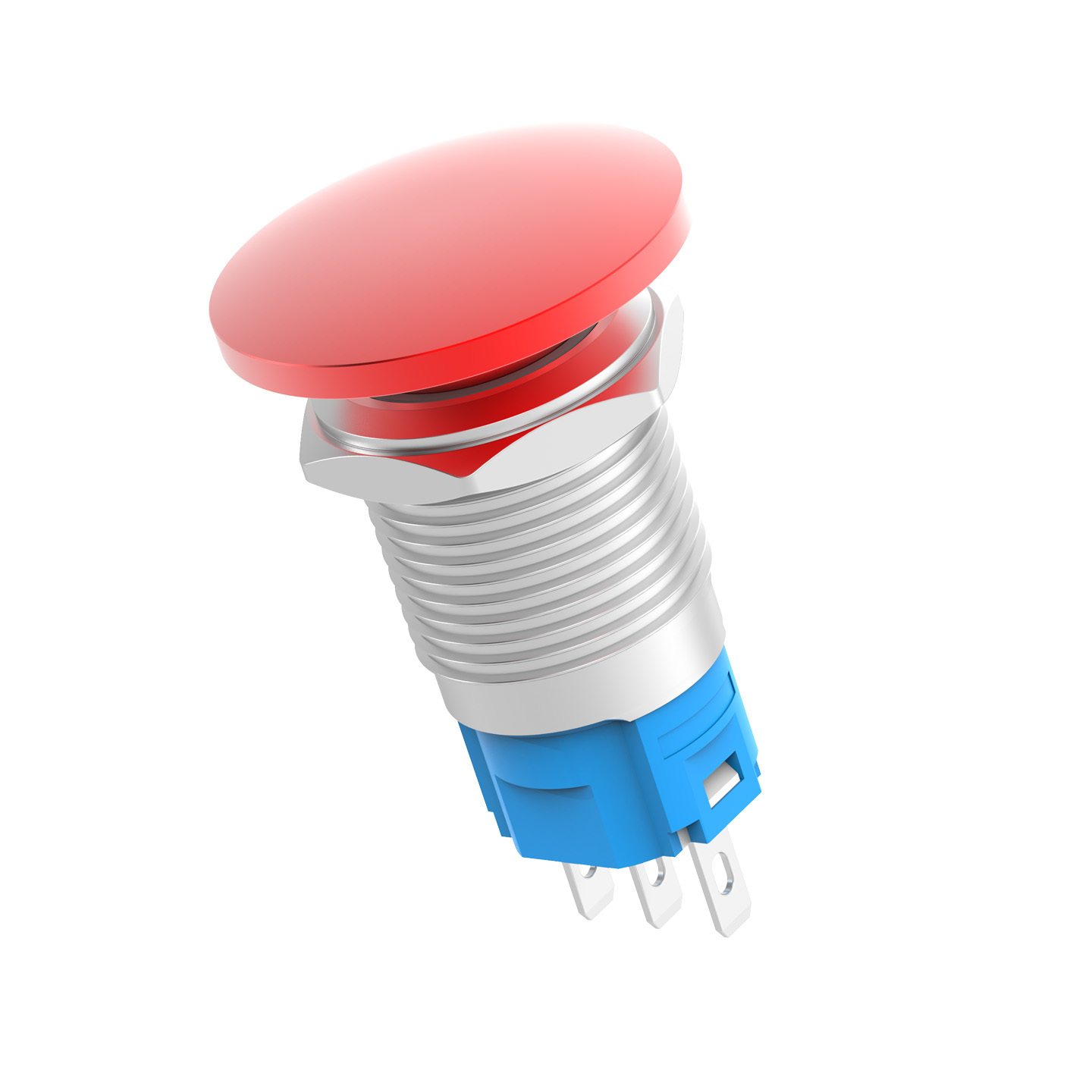 16MM Metal Button Switch Reset Self-Locking Normally Open and Normally Closed Mushroom Head Button Red and Green Momentary Custom Logo