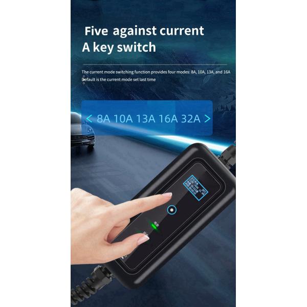 8-32A Adjustable EV Charger GBT Type1 Type2 3.5KW 7KW 11KW 22KW for EV Portability