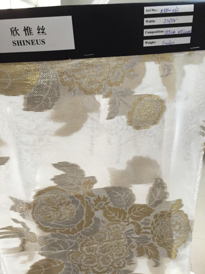 silk/metallic clipped jacquard