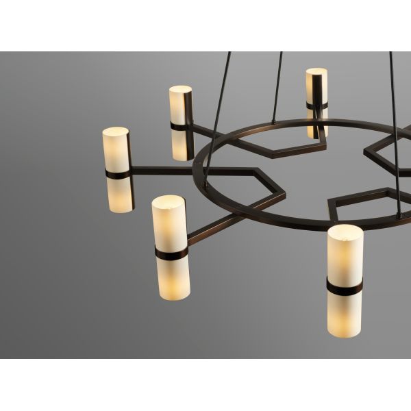 Brass Material Adjustable Height Pendant Light with 50000 Hours Lifespan for Modern Living Room Decor
