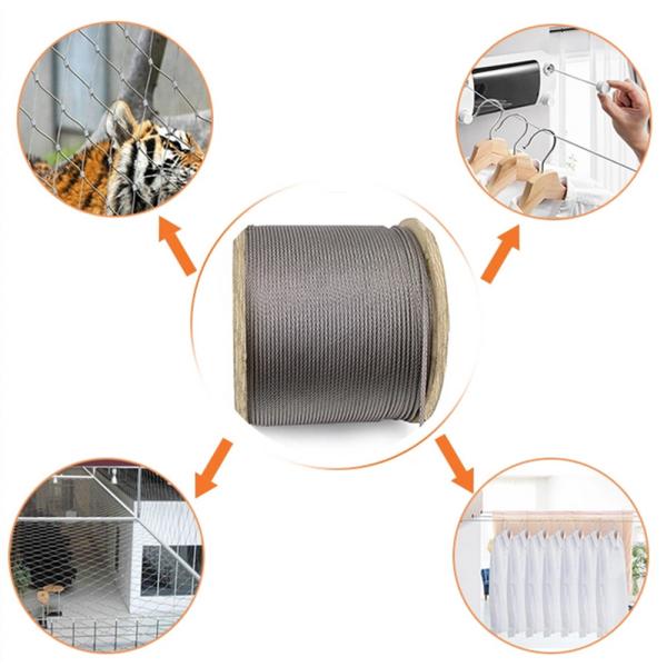 6x19 IWRC Stainless Steel Cable Rope Wires Rope T/S 1570Mpa 1000mtrs in Plywood Reel Preformed