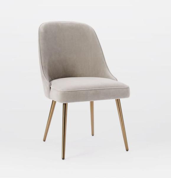 Restaurant Furniture Fabric Dining Room Chairs Colorful Creative Velvet With Wood Legs