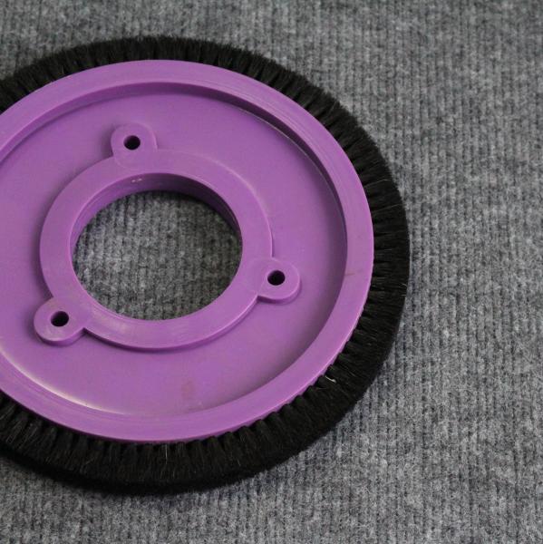 Customized Stenter Machine Parts Brush Wheel Purple Plastic Body Mixed Bristle Pig Hair 8 Holes