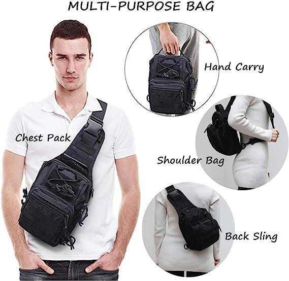 Tactical Shoulder Sling Bag Small Outdoor Chest Pack For Men Traveling, Trekking, Camping, Rover Sling Daypack