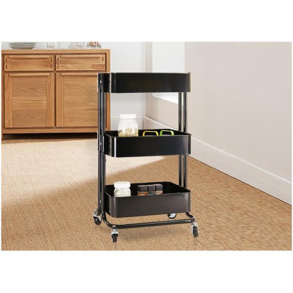 Anti Abrasion Three Tier Storage Trolley , H74cm Bathroom Storage Trolley