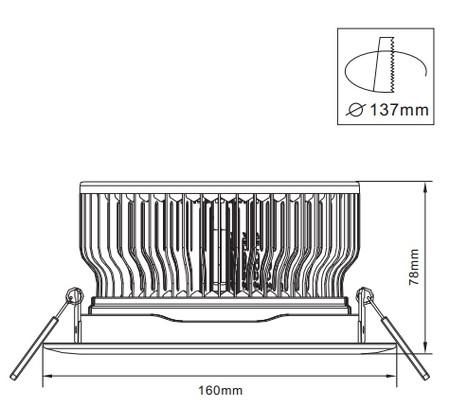 Eco Friendly Cooling Fin 18W, 2700K - 6500K, 50 / 60HZ LED Ceiling Lamp For Cafes & Shops