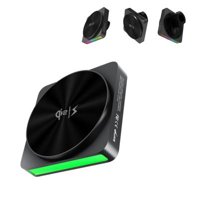Chargeur sans fil pour voiture, 15W, chargeur rapide, chargeur sans fil. Plaque métallique, technologie noire.