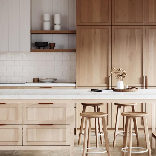 Armoire de cuisine moderne de luxe légère avec île