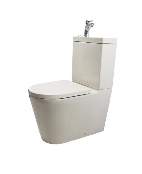 2 in 1 Water Saving Commode Ceramic Toilet Bowl and Hand Wash Basin Combination Combo Wc Toilet Set with Built in Sink
