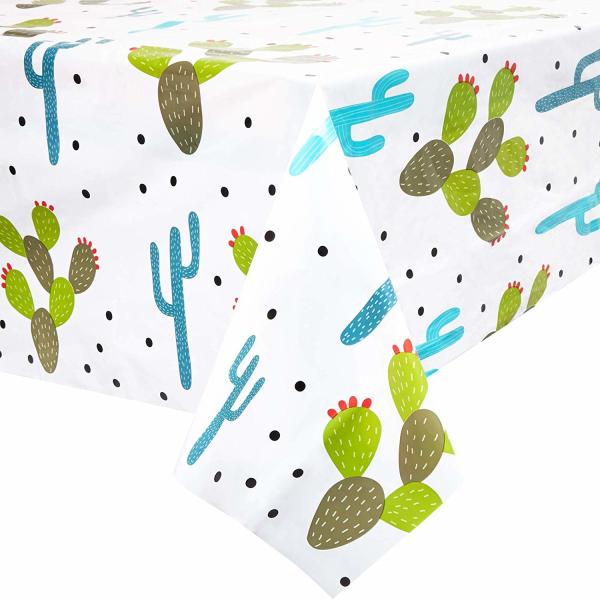 Rainbow Printed PE Plastic Fitted Table Covers Disposable 54 × 108 Inch Rectangular Shape