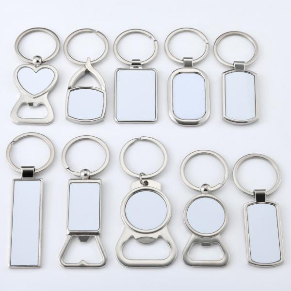Bulk Keychains Custom Blank Metal Sublimation Bottle Opener Keychain Promotional Gifts