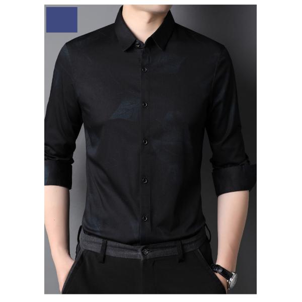 Camiseta de mano larga de viscosa/poliéster/espandéx para camisas de hombre