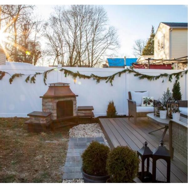 Белый ПВХ забор для уединения 6x8 футов, первичный материал, не требующий обслуживания