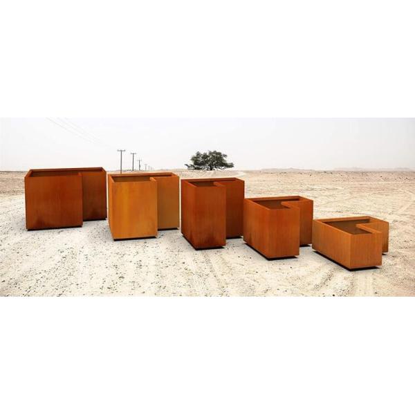 Современный плантатор коробки угла металла Corten стальной для жилое на открытом воздухе