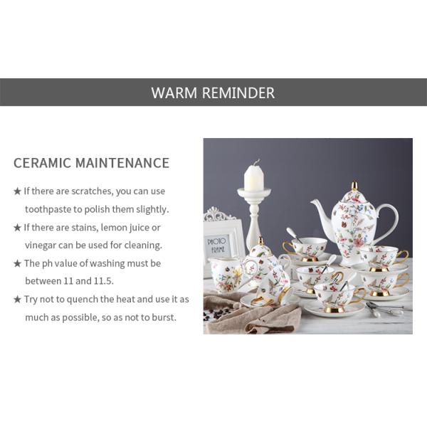 Decorative 1350ml 15pc Porcelain English Teapot Set With 340ml Milk Jug