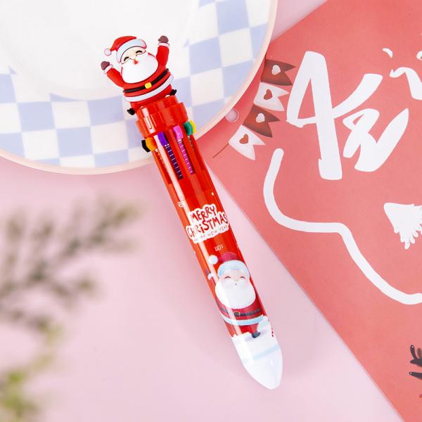 Christmas Ten Color Bullet Ballpoint Pen Cartoon Press Journal Ball Pen